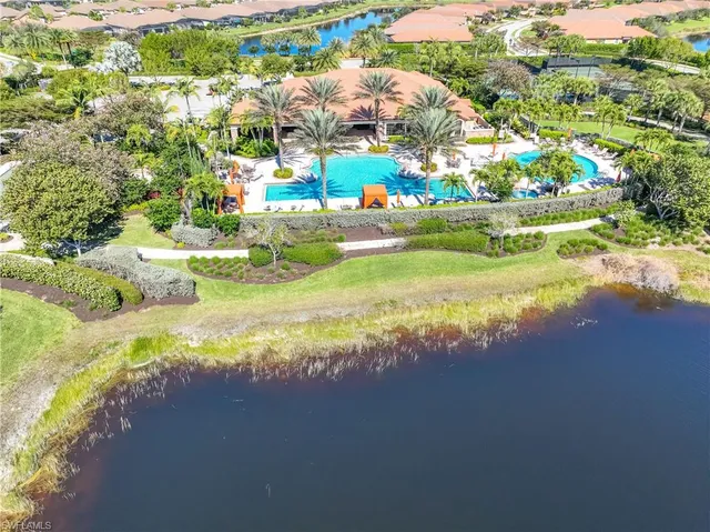 a view of a lake with a houses