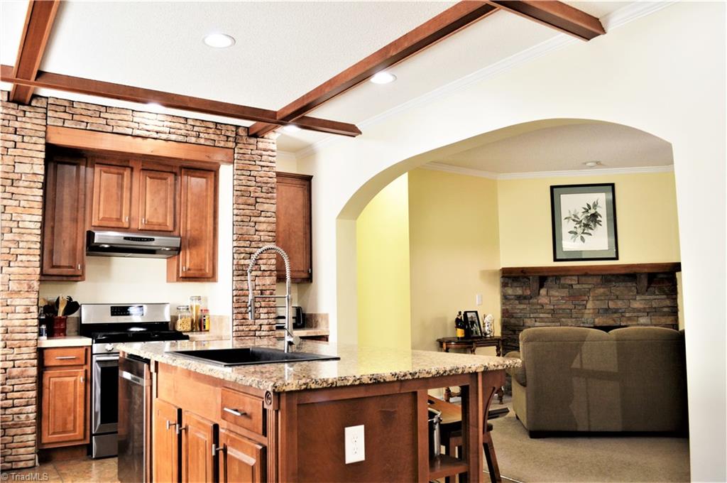 1387 Stewart Road Walnut Cove, NC 27052 - Photo 9 of 30 Kitchen has coffered ceiling