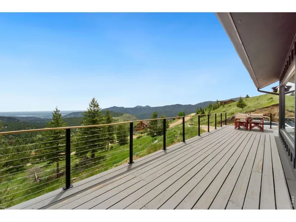 a view of wooden balcony with outdoor space