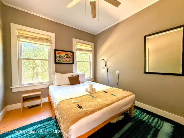 a view of a bench in the garden