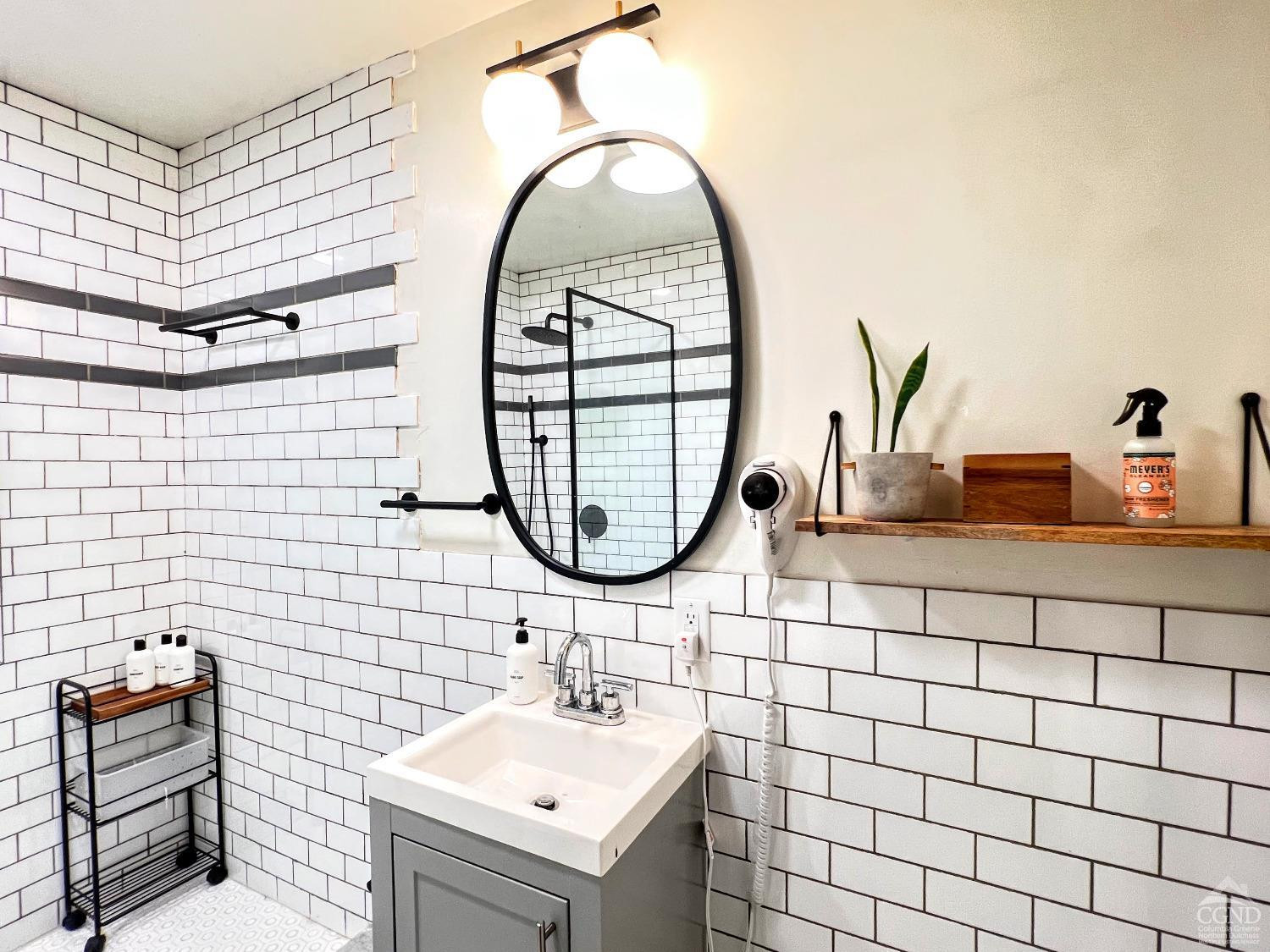 42-50 Stoney Clove Road Hunter, NY 12442 - Photo 53 of 82 a bathroom with a sink a mirror and a shower