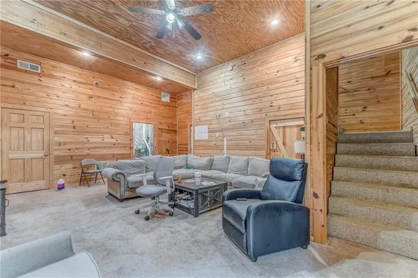 a roof deck with couch