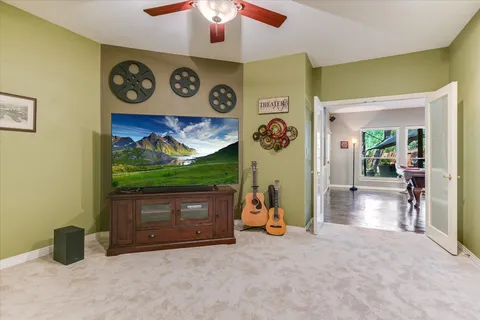 a view of a door and chair in the room