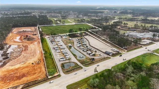 an aerial view of a city