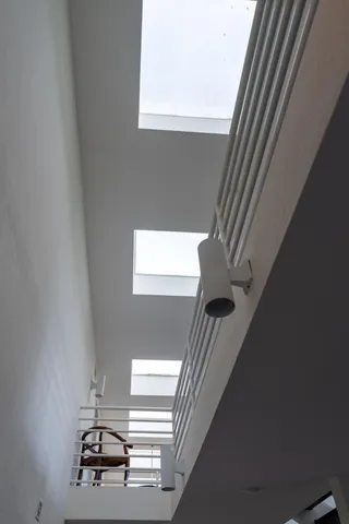 a view of a balcony with lake view