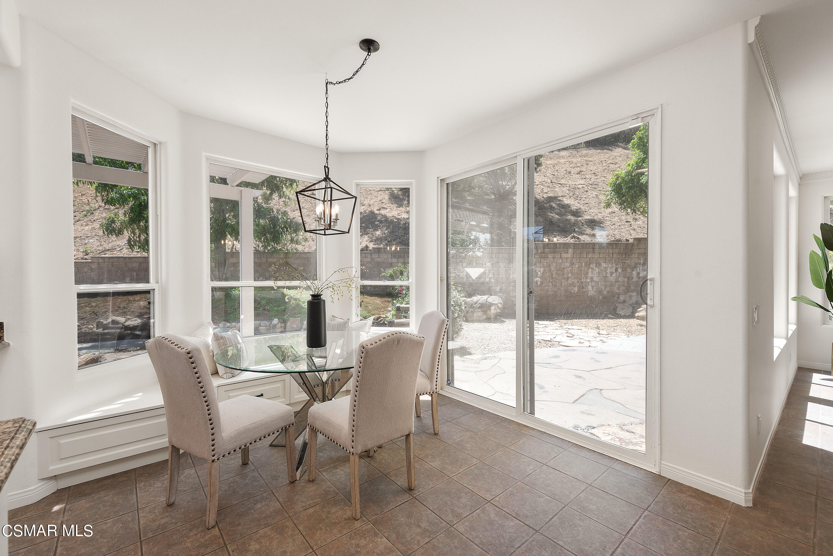 3877 Marks Road Agoura Hills, CA 91301 - Photo 12 of 53 a view of a dining room with furniture large windows and wooden floor
