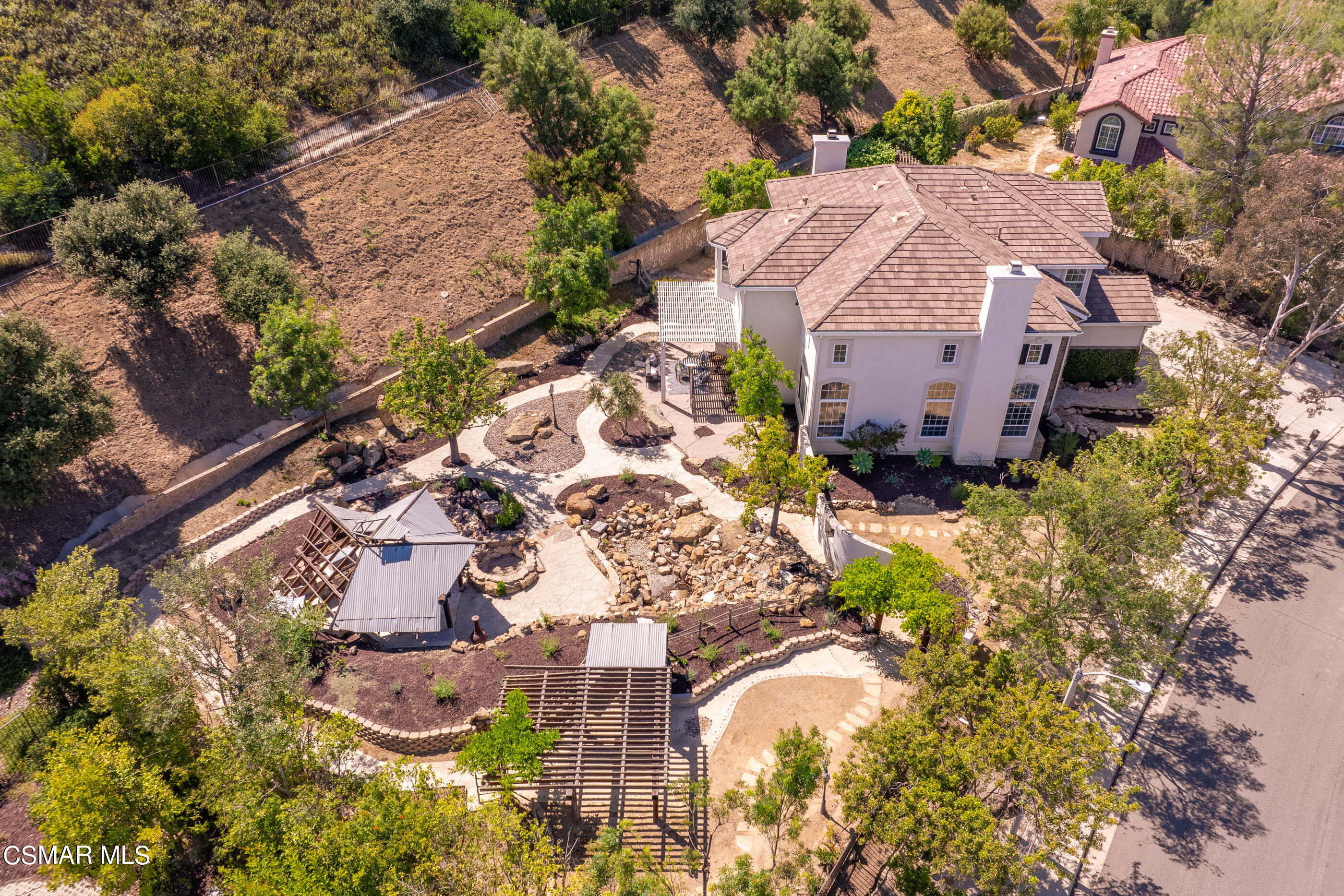 3877 Marks Road Agoura Hills, CA 91301 - Photo 51 of 53 an aerial view of house with yard swimming pool and outdoor seating