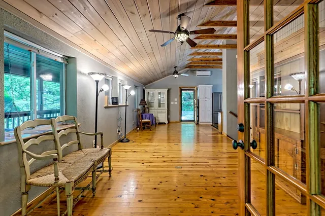 a view of an indoor swimming pool