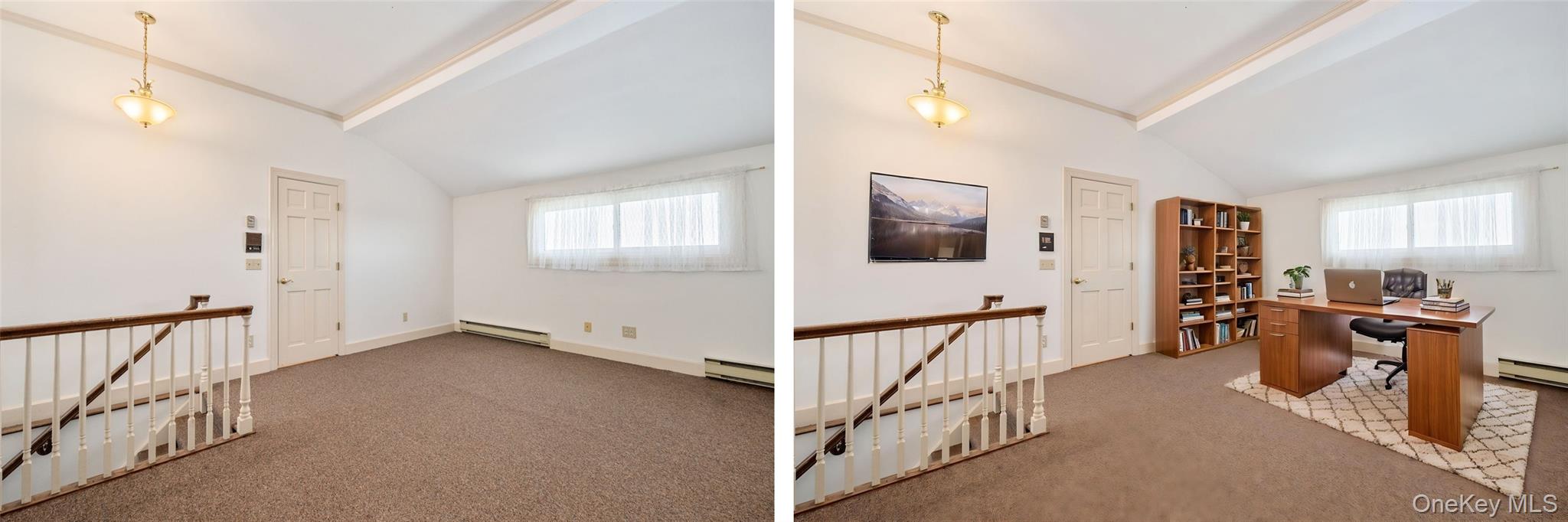 149 Thomas Road Schenevus, NY 12155 - Photo 32 of 50 "Penthouse" - The photo on the right has been digitally staged. Could be a bedroom or an office.