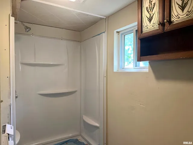 a bathroom with a window