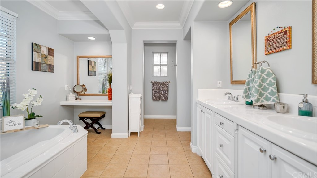 3 Adele Street Ladera Ranch, CA 92694 - Photo 13 of 42 The master bath goes on forever--dual vanity, separate tub and shower plus a makeup area.