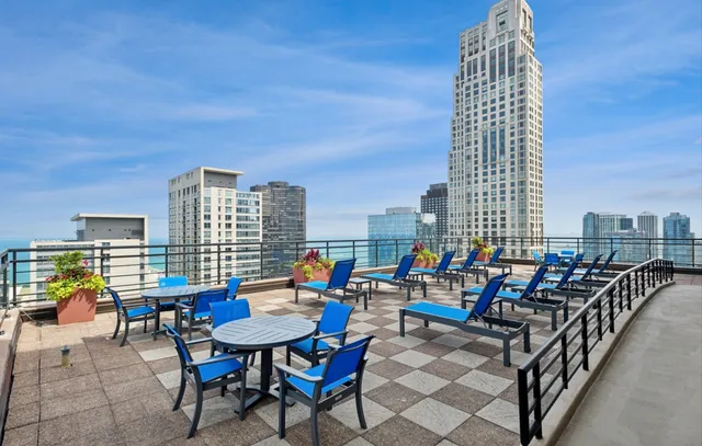 a outdoor space with chairs