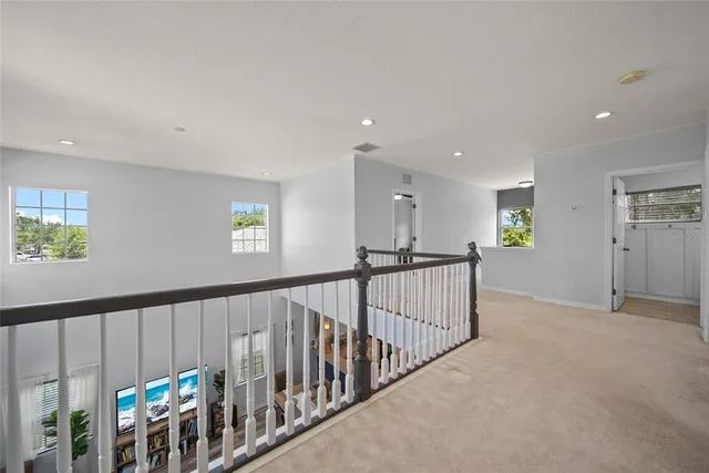 a view of hallway with livingroom