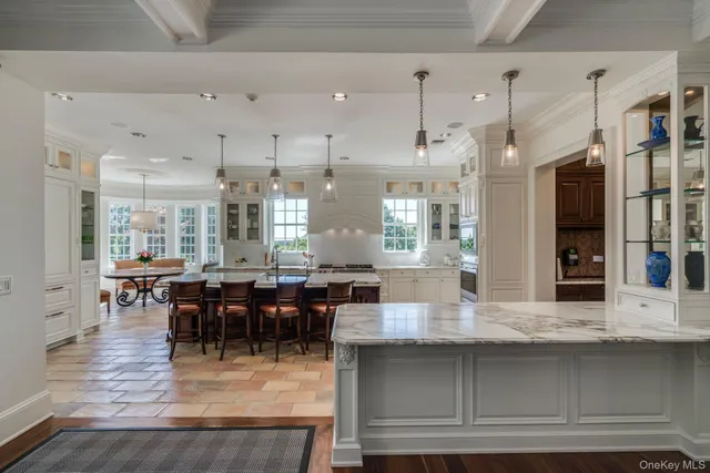 a large kitchen with lots of counter space