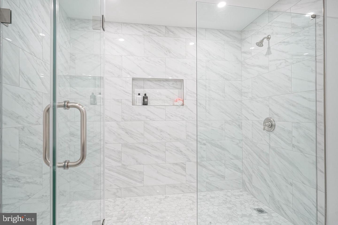 363 Atsion Road Shamong, NJ 08088 - Photo 17 of 30 a bathroom with a glass shower door