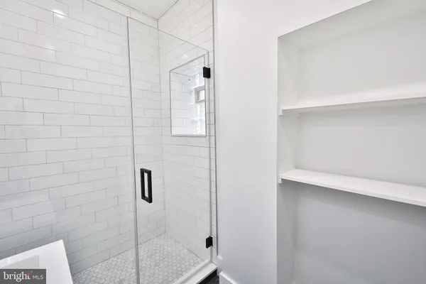a bathroom with a shower