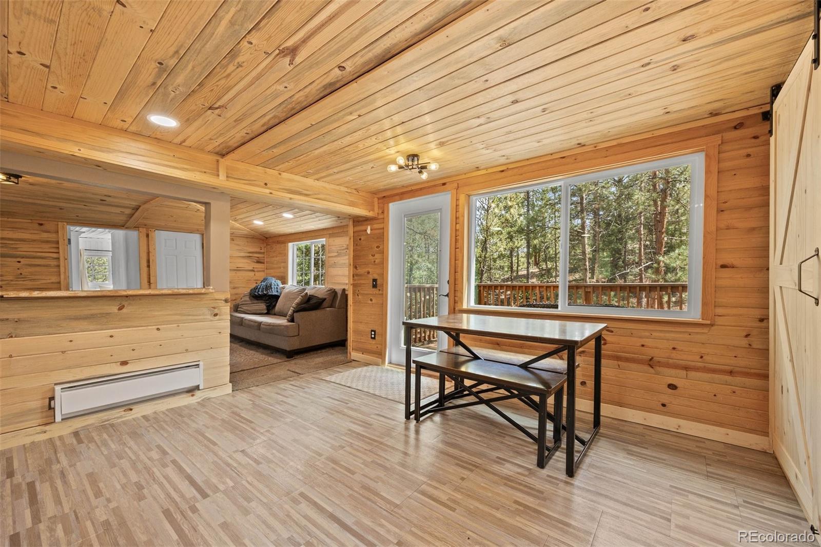 15535 South Elk Creek Road Pine, CO 80470 - Photo 14 of 25 a bedroom with furniture and a wooden floor