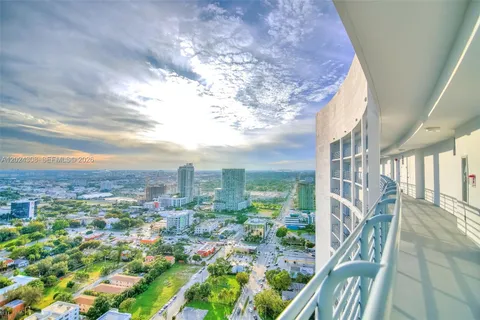 a view of city from balcony
