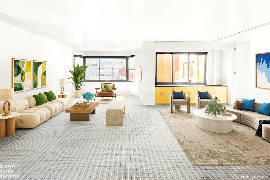 530 East 72nd Street, Unit 19E Manhattan, NY 10021 - Photo 2 of 15 a living room with furniture and a large window