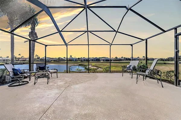 a view of outdoor space with seating