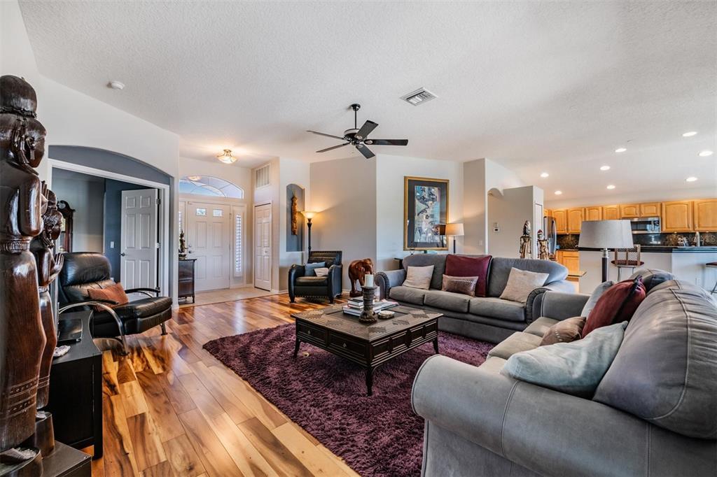 1751 Lakestone Drive Trinity, FL 34655 - Photo 7 of 51 a living room with furniture a ceiling fan and a rug