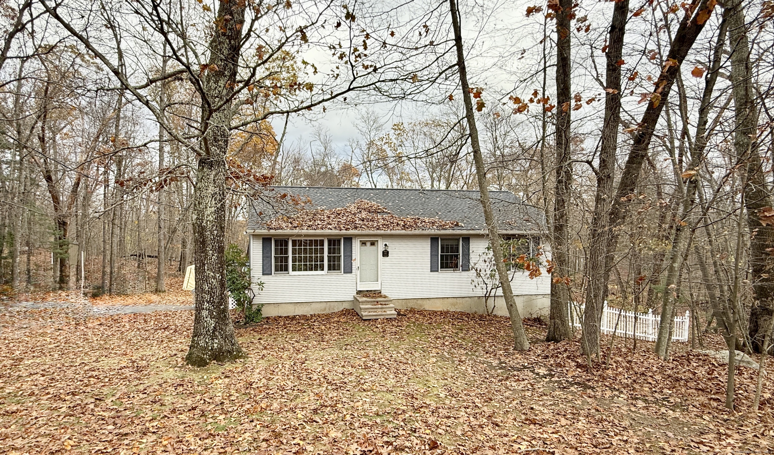 front view of a house with a yard