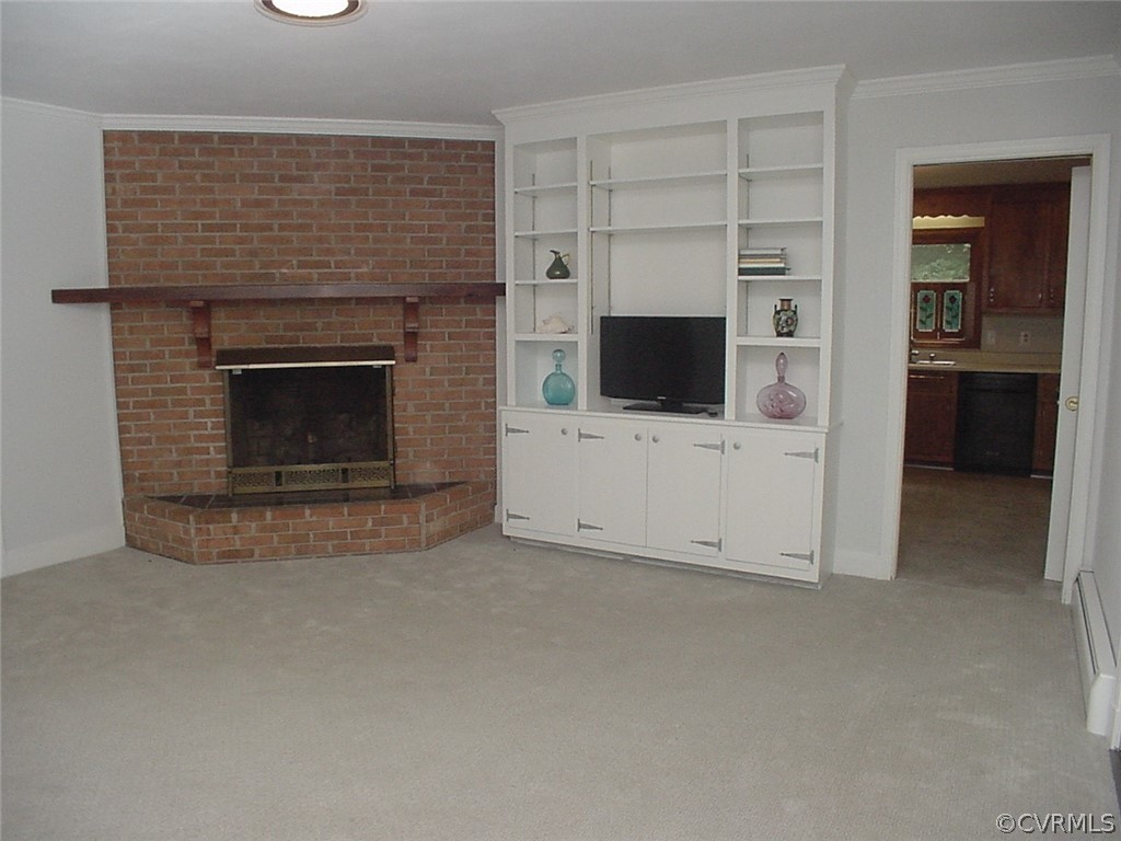 8420 Larkspur Road North Chesterfield, VA 23235 - Photo 9 of 47 Family room has a brick fireplace with gas logs, s