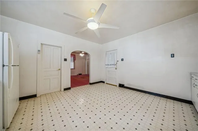 a view of a room with a bathroom