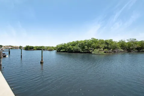 a view of a lake with houses