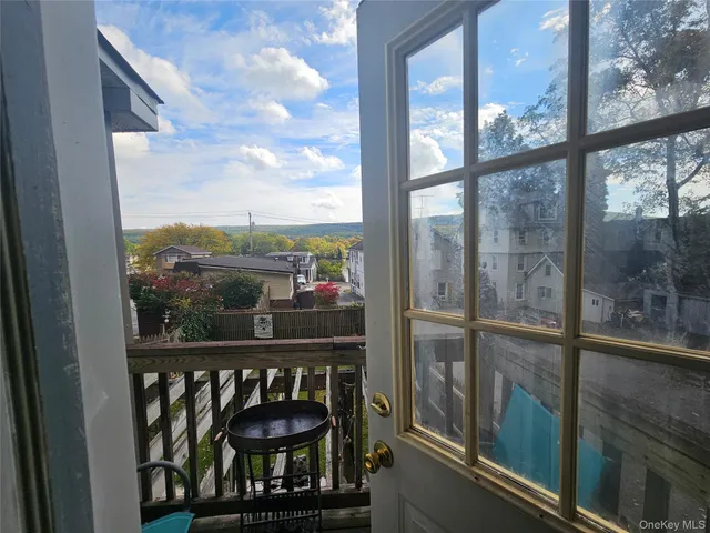 a window with outdoor space