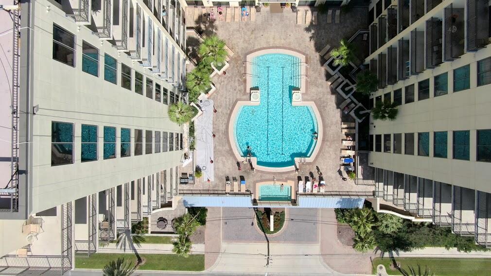 15100 Front Beach Road, Unit 919 921 Panama City Beach, FL 32413 - Photo 48 of 49 an aerial view of a house with a swimming pool