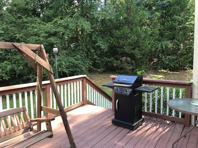 204 Ridge Point Way Macon, GA 31220 - Photo 11 of 22 a view of a deck with two chair and wooden floor