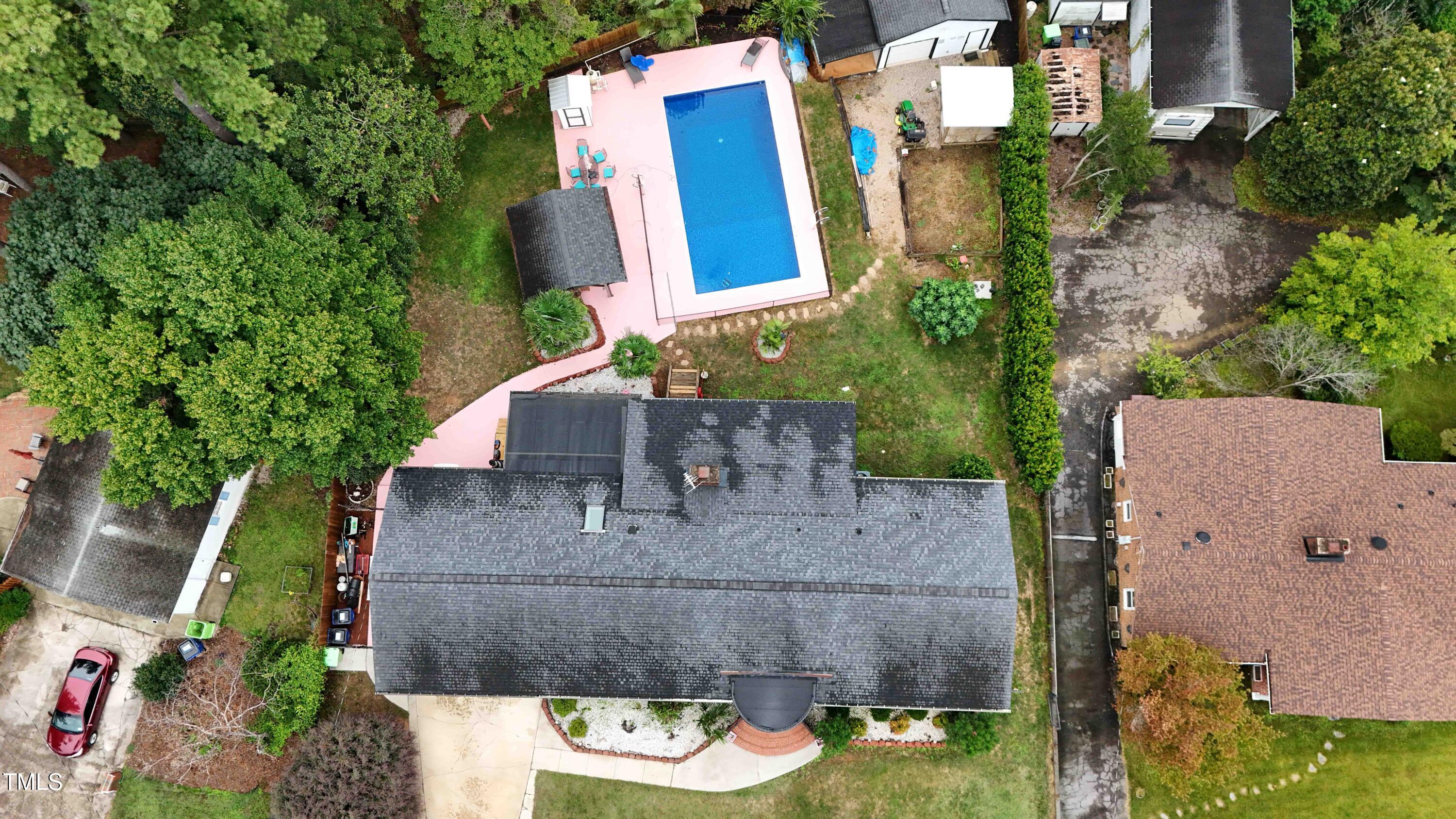 1204 Country Ridge Drive Raleigh, NC 27609 - Photo 44 of 49 an aerial view of a house with a yard