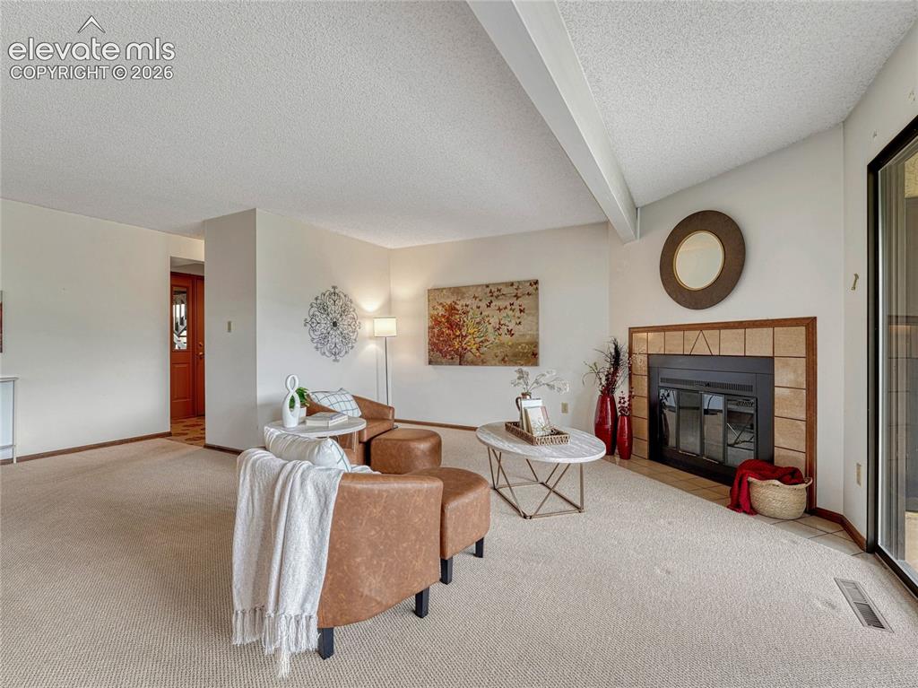 1146 Fontmore Road, Unit A Colorado Springs, CO 80904 - Photo 9 of 24 a living room with furniture and a fireplace