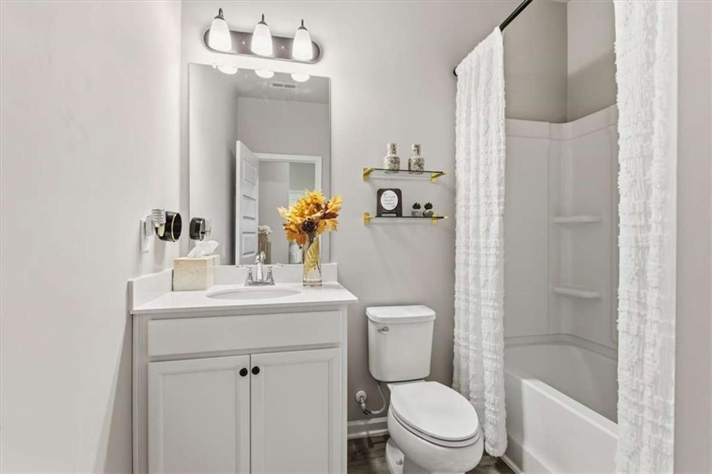 1171 Bodega Loop Locust Grove, GA 30248 - Photo 19 of 57 a bathroom with a sink a toilet and shower