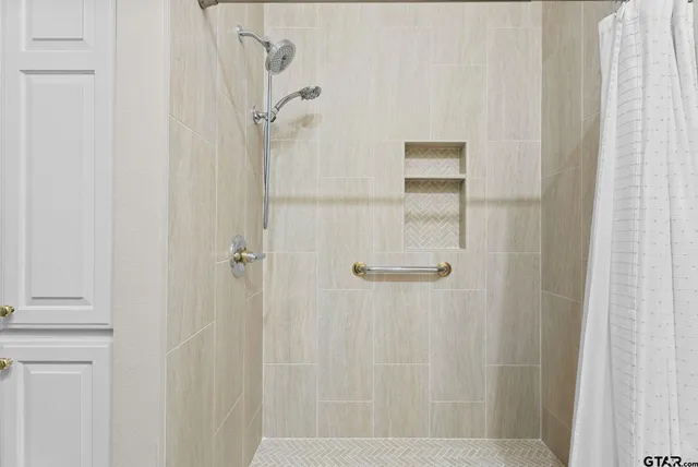 a bathroom with a shower