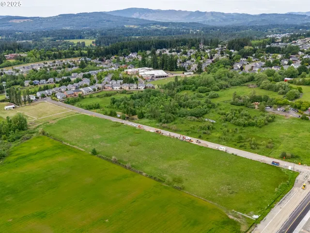 a view of a lush green hillside and houses