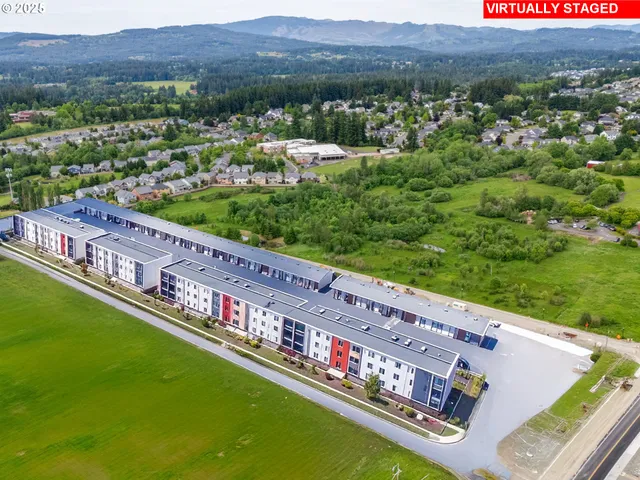 a view of a city from a balcony