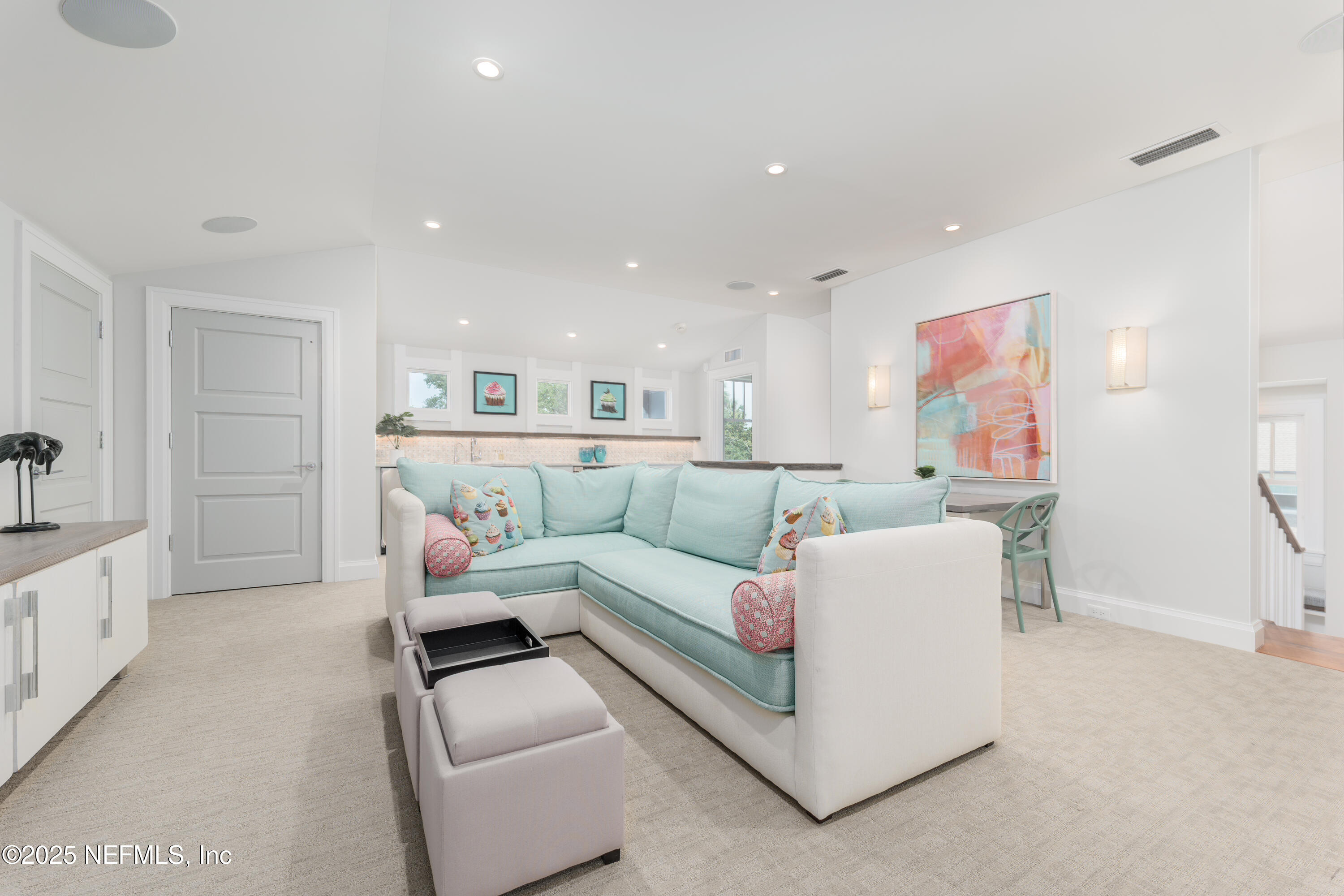 365 8th Street Atlantic Beach, FL 32233 - Photo 37 of 65 a living room with furniture and a kitchen
