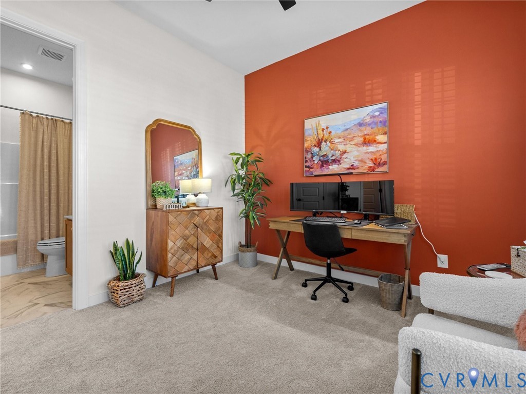 1813 Galley Place Chester, VA 23836 - Photo 30 of 38 Office space with carpet floors and ceiling fan