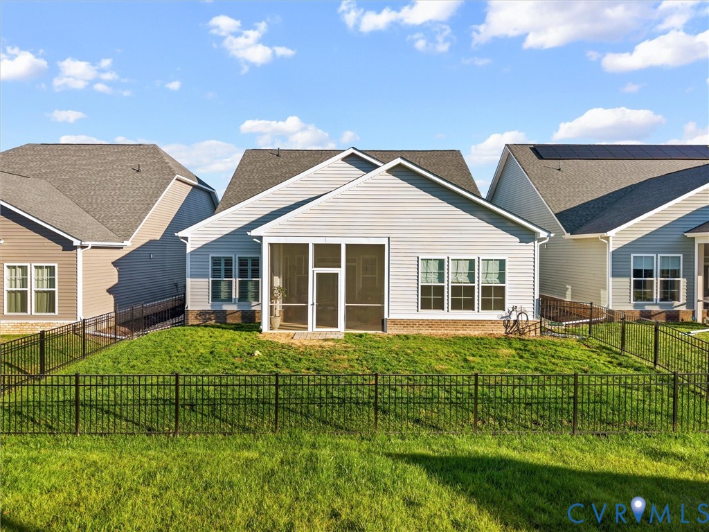 1813 Galley Place Chester, VA 23836 - Photo 35 of 38 Back of house featuring a sunroom, a fenced backya
