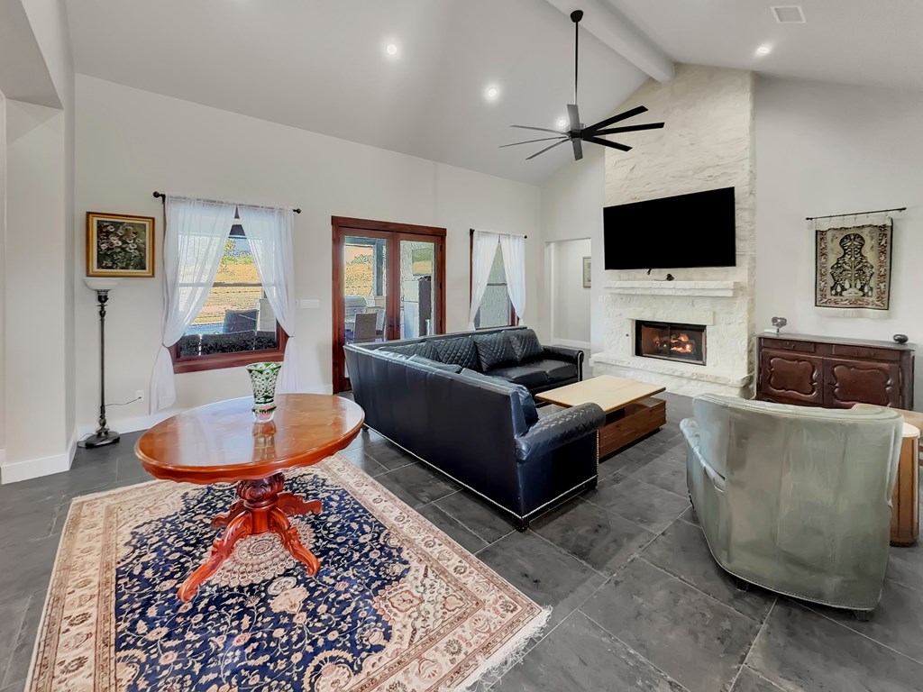 281 Inspiration Loop Comfort, TX 78013 - Photo 2 of 30 a living room with furniture a flat screen tv and a fireplace