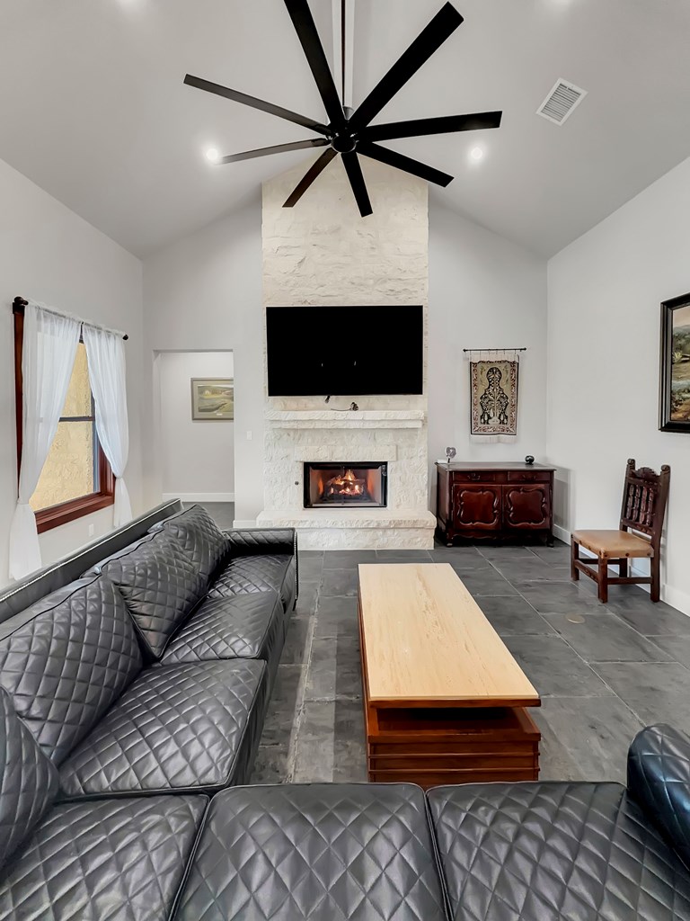 281 Inspiration Loop Comfort, TX 78013 - Photo 3 of 30 a living room with furniture and a flat screen tv