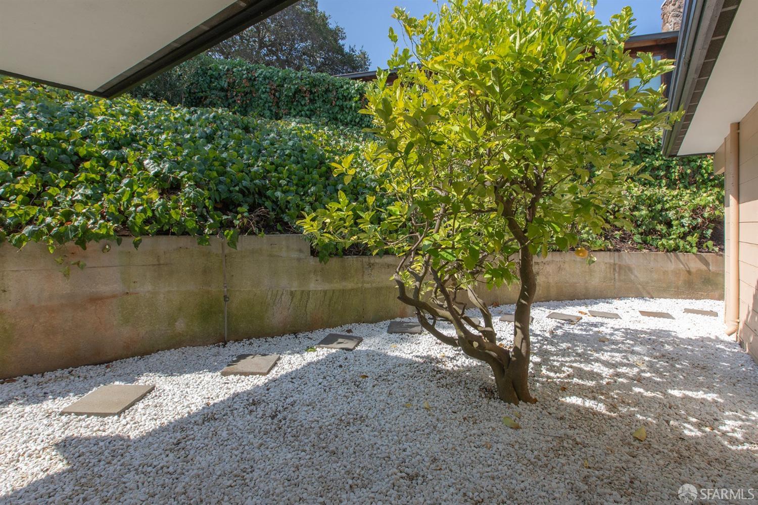 406 Middle Road Belmont, CA 94002 - Photo 31 of 67 a backyard of a house with lots of green space and lake view