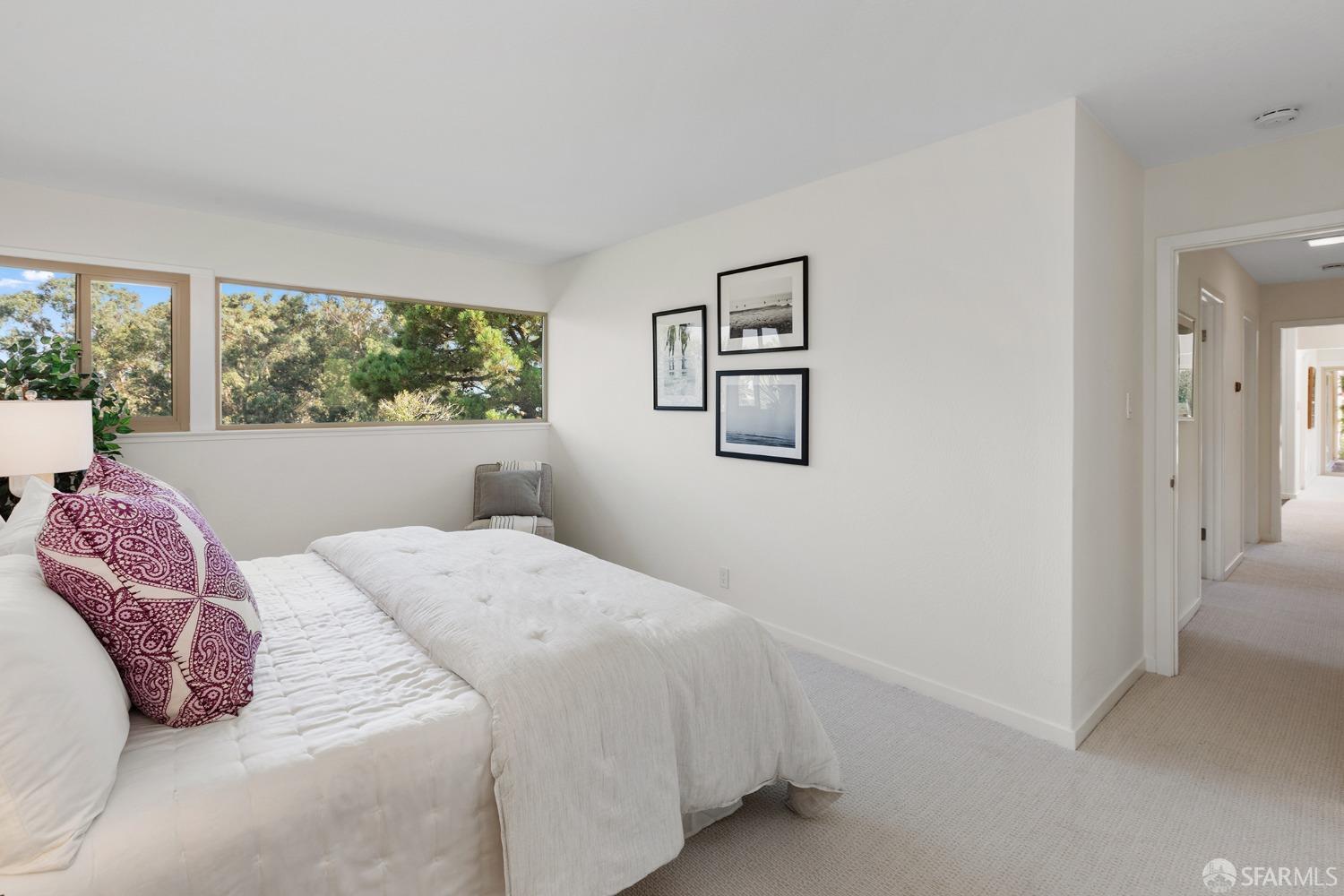 406 Middle Road Belmont, CA 94002 - Photo 33 of 67 a bedroom with a bed and a large window