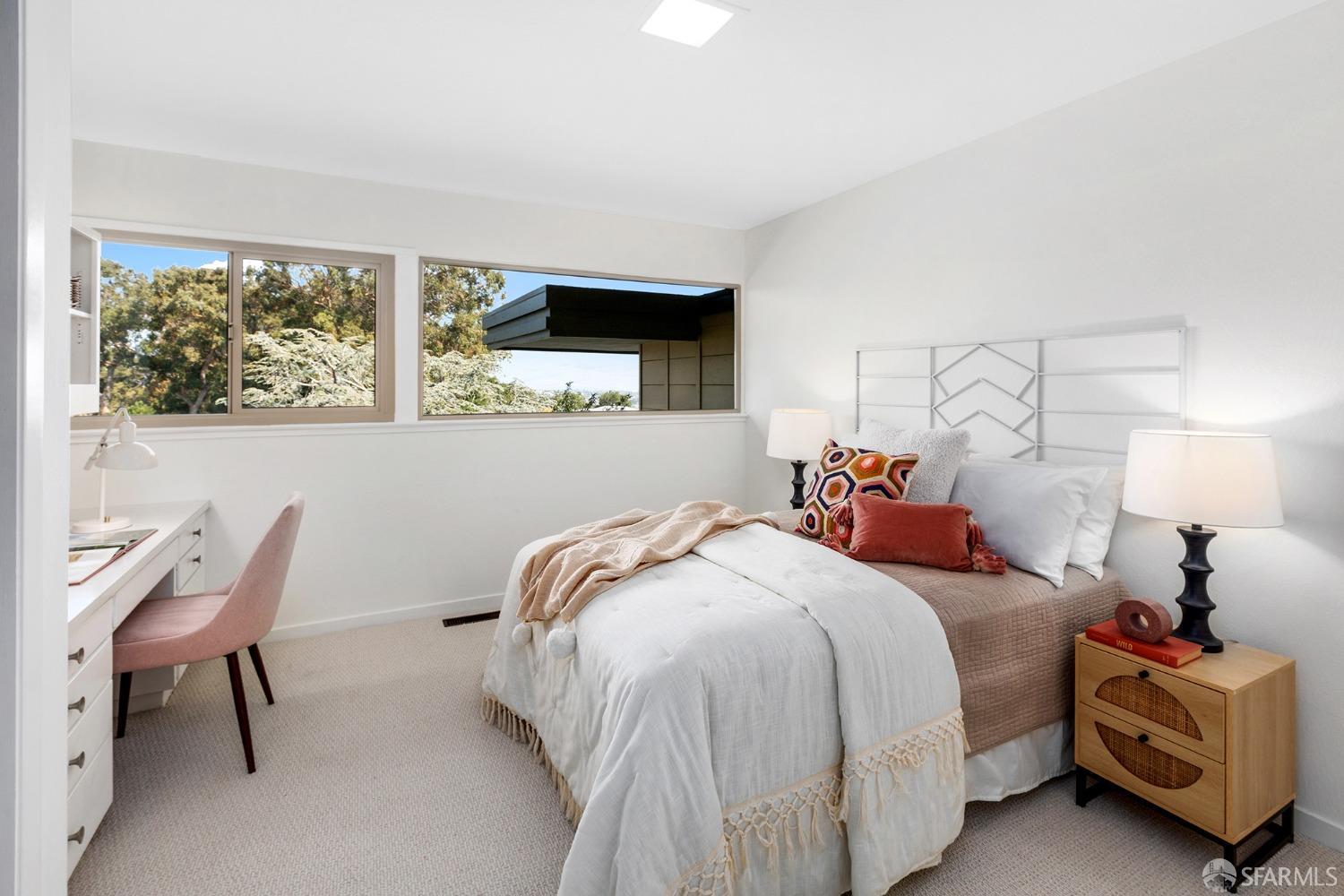 406 Middle Road Belmont, CA 94002 - Photo 50 of 67 a bed room with a bed and a chair