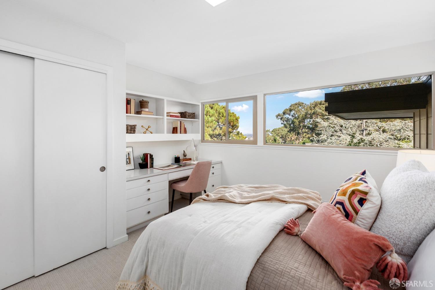 406 Middle Road Belmont, CA 94002 - Photo 51 of 67 a bedroom with a bed and a window