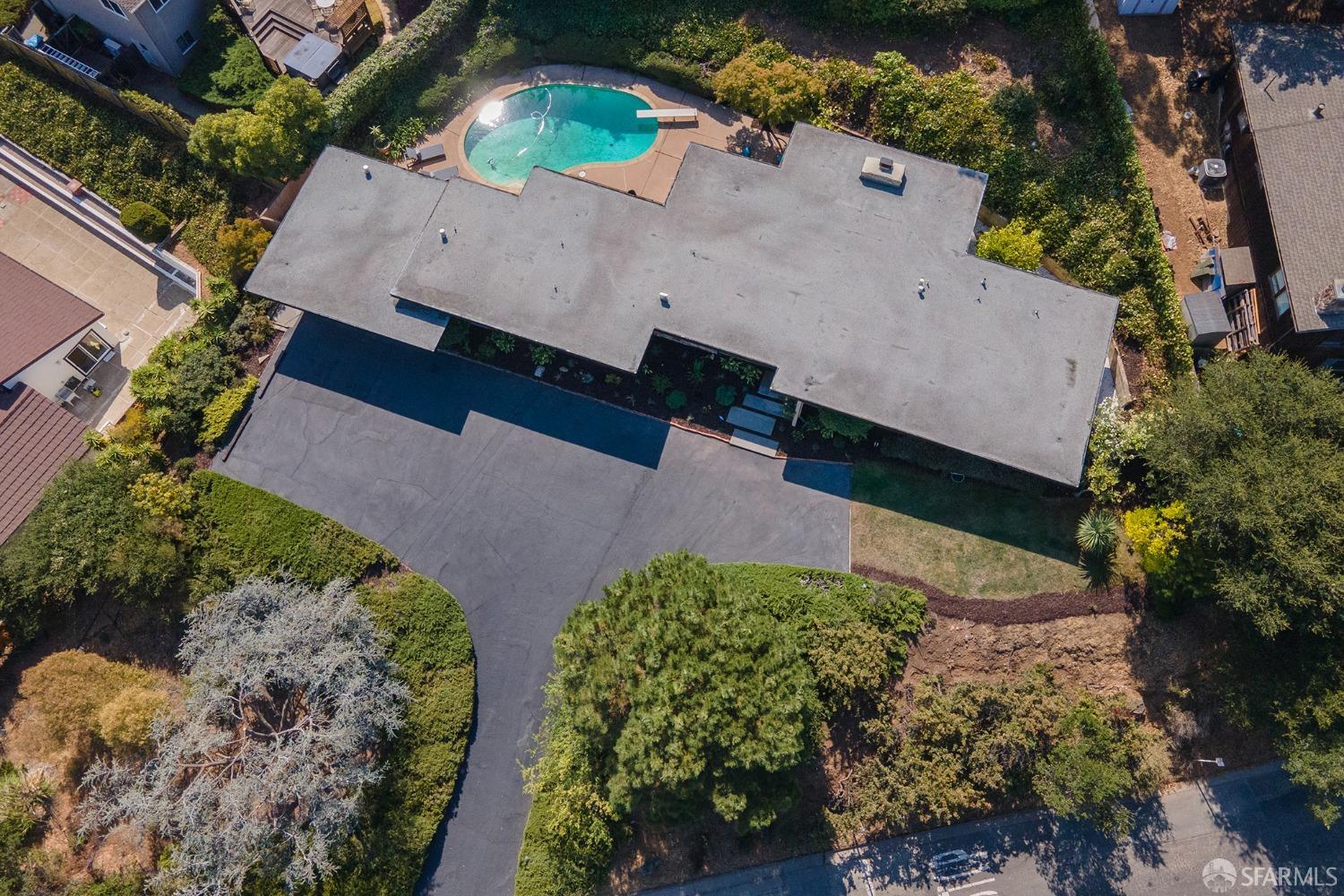 406 Middle Road Belmont, CA 94002 - Photo 66 of 67 an aerial view of a house with a yard