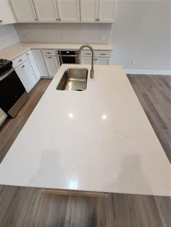 a close view of a stove in the kitchen