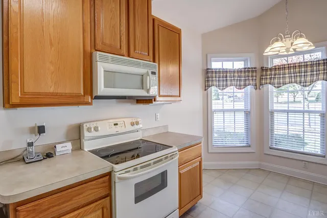 a view of a dining room with windows